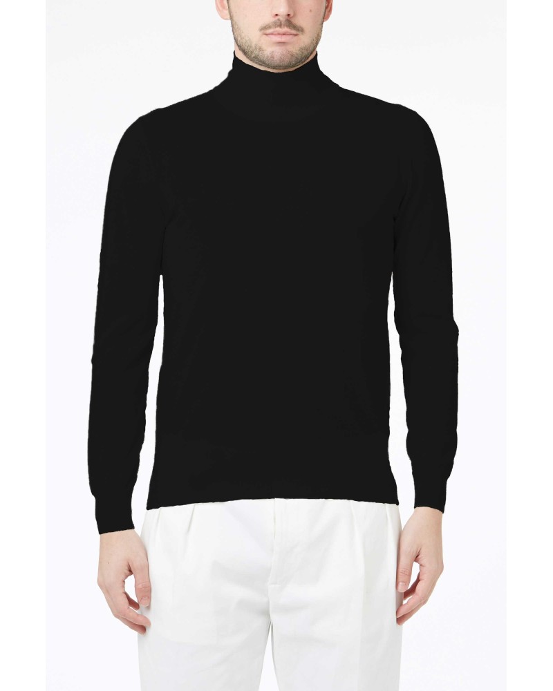 Mock neck sweater PAOLO PECORA Man Black