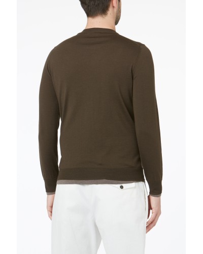 Crew neck sweater PAOLO PECORA Man Brown