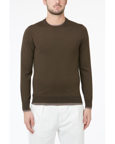 Crew neck sweater PAOLO PECORA Man Brown