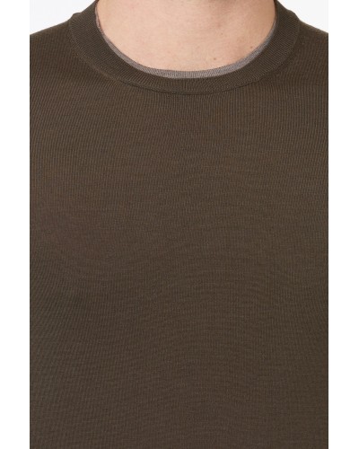 Crew neck sweater PAOLO PECORA Man Brown