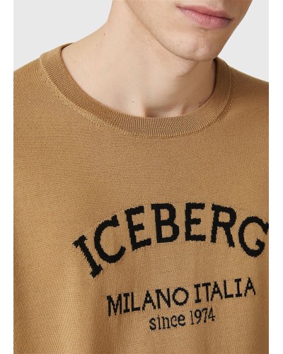 Crew neck sweater ICEBERG Man Caramel