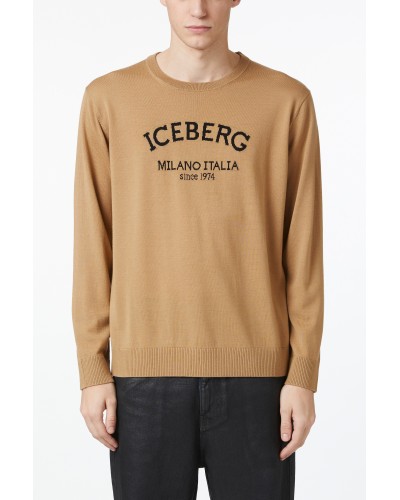 Crew neck sweater ICEBERG Man Caramel