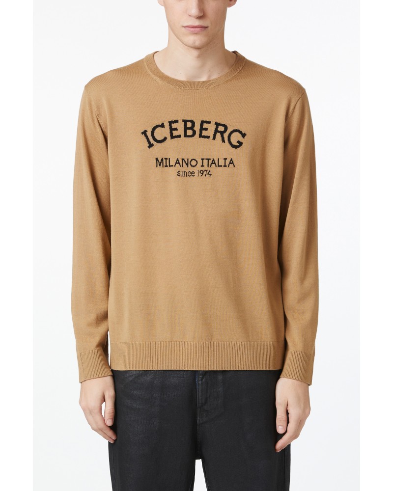 Crew neck sweater ICEBERG Man Caramel