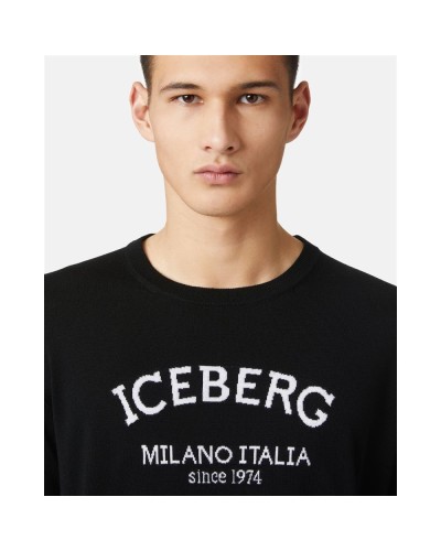 Crew neck sweater ICEBERG Man Black