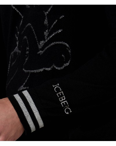 Crew neck sweater ICEBERG Man Black Garfield