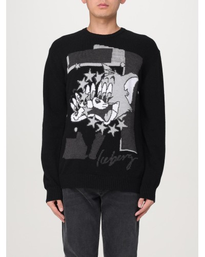 Crew neck sweater ICEBERG Man Black Sylvester Cat