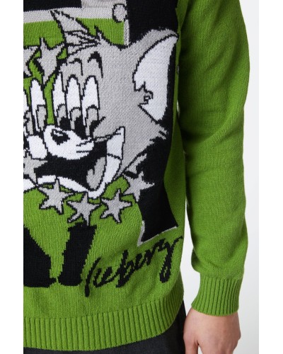 Crew neck sweater ICEBERG Man BGreen Sylvester Cat