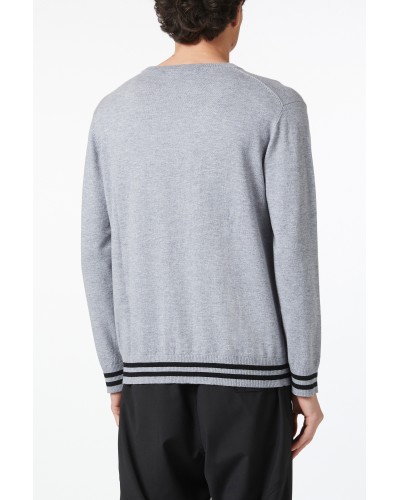 Crew neck sweater ICEBERG Man Light Grey Melange Garield