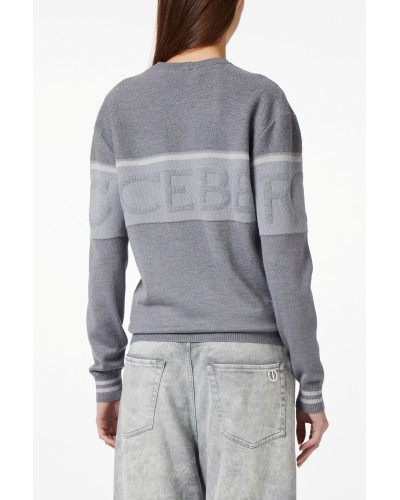 Crew neck sweater ICEBERG Woman Melange Smoked Grey
