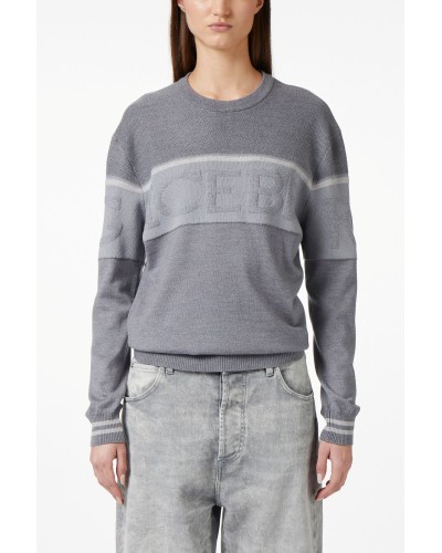 Crew neck sweater ICEBERG Woman Melange Smoked Grey