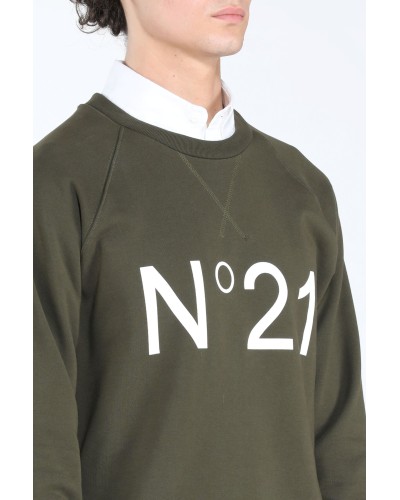 Felpa N°21 Uomo Verde Militare