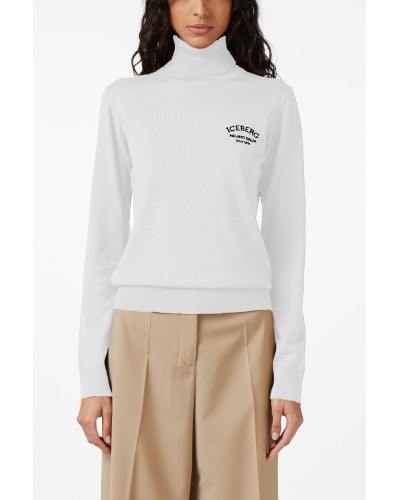 Mock neck sweater ICEBERG Woman Milky White