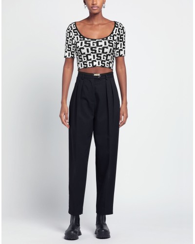 Maglia top GCDS monogram logo bianco-nero