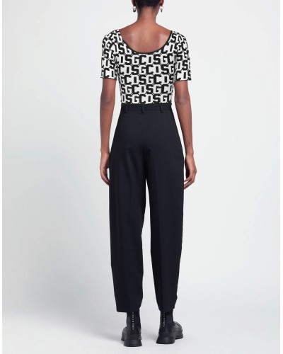 Maglia top GCDS monogram logo bianco-nero