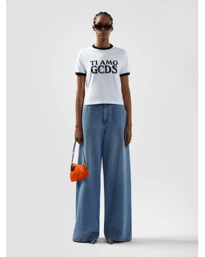 T-Shirt GCDS boxy TI AMO unisex optical white