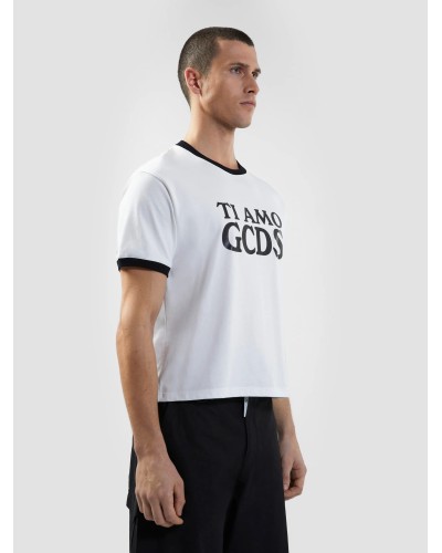 T-Shirt GCDS boxy TI AMO unisex optical white