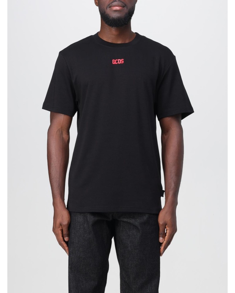T-Shirt GCDS logo regular tee nero Uomo