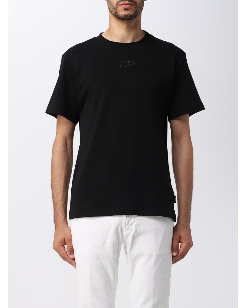 T-Shirt GCDS logo regular tee nero/crystal Uomo