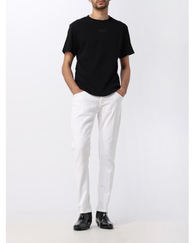 T-Shirt GCDS logo regular tee nero/crystal Uomo