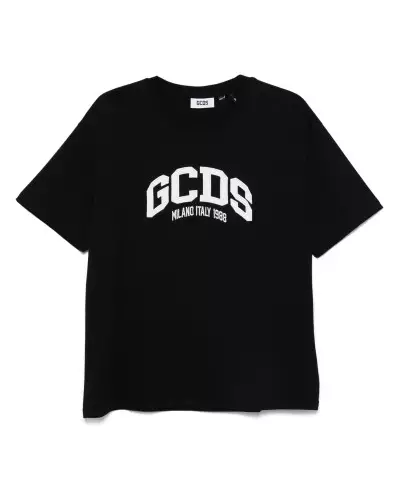 T-Shirt GCDS lounge logo Donna nero