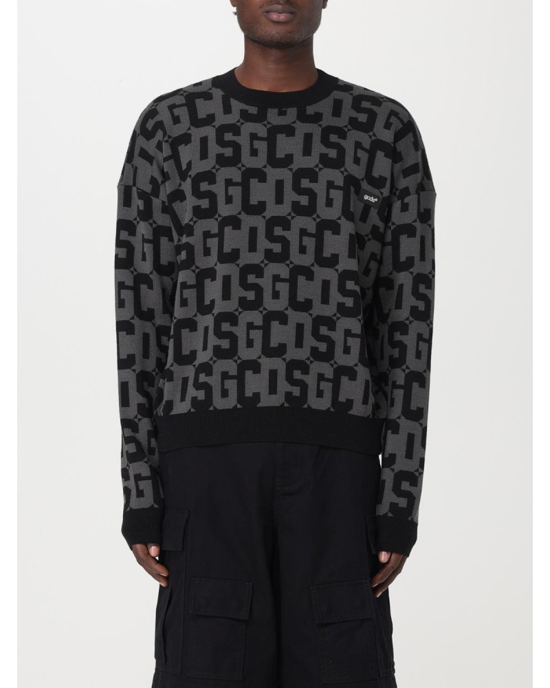 Sweater GCDS Man grey logo all pattern